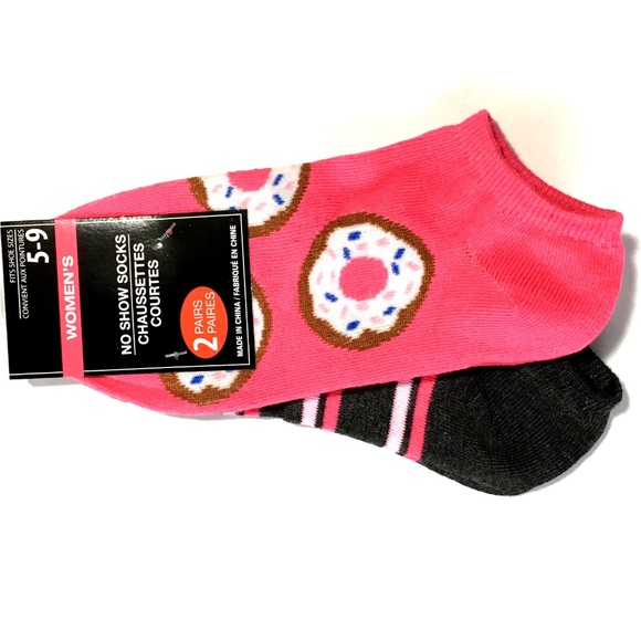 Accessories - *3/$15* Fun Pink Donut + Striped Socks